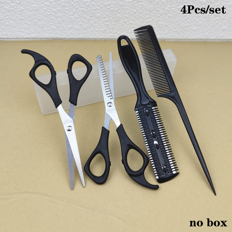 Grooming Scissors - 「4本セット ヘアカット用ハサミ、理容師用ハサミ、間引きハサミ、ヘアスタイリングツール、グルーミング用品」