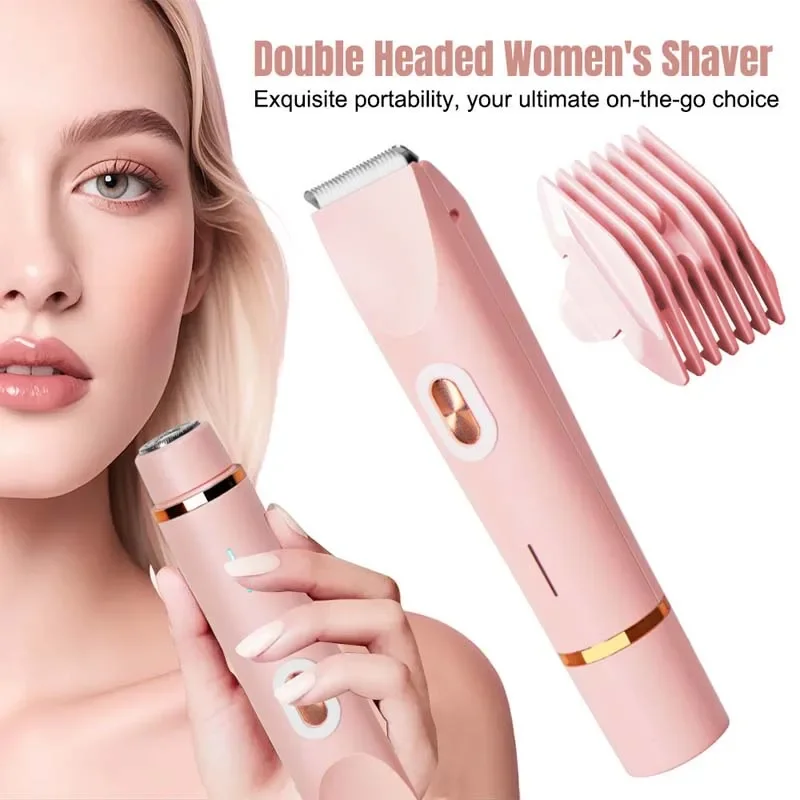 Body Trimmer - 女性用電気シェーバー ダブルヘッド デュアルパーパス 女性用カミソリ ボディ脱毛器 脚
