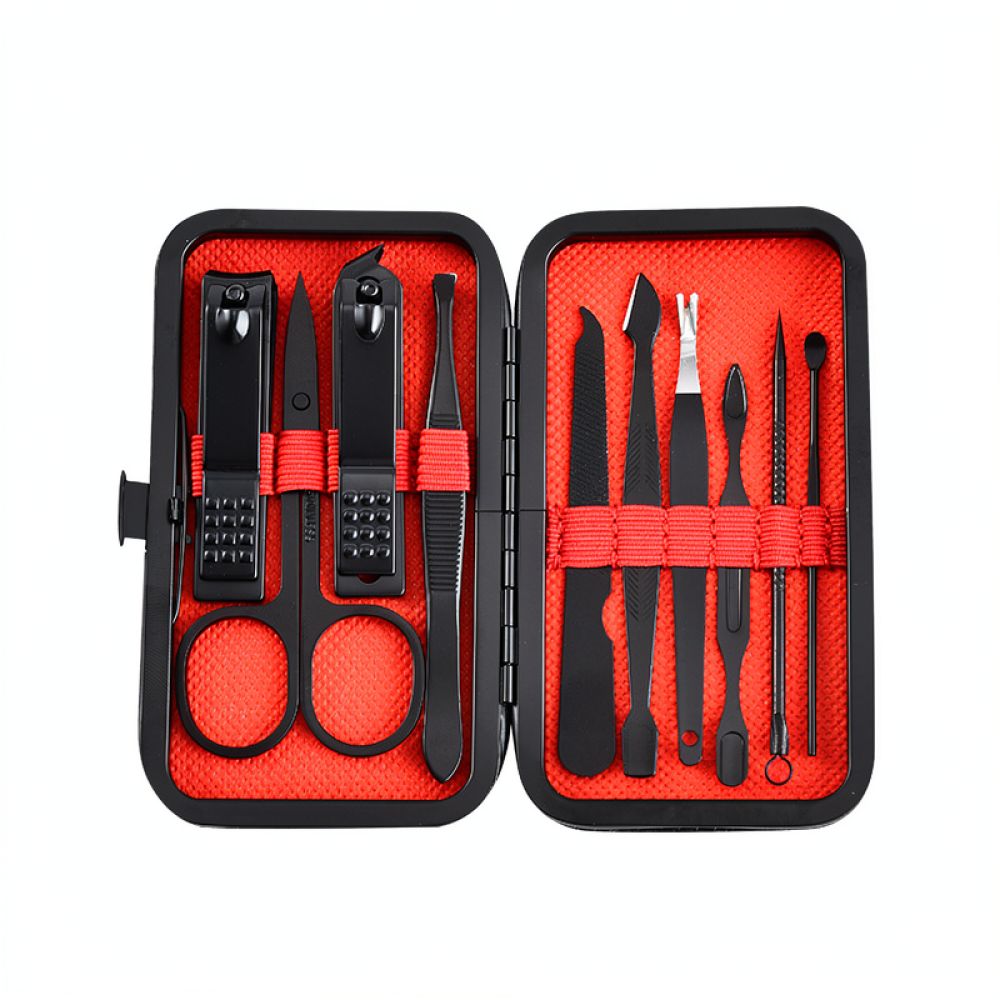 Mens Grooming Travel Kit - プロ仕様のグルーミングツールセット。ステンレス製の爪切り、ペディキュア・マニキュア用具、旅行用オーガナイザー、ハサミのセット。