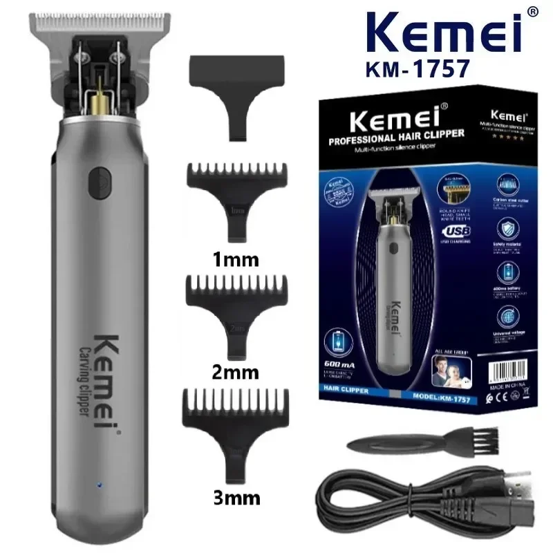 Beard Oil - Kemei-男性用電動バリカン,プロのバリカン,充電式ひげ,オイルヘッド,KM-1757