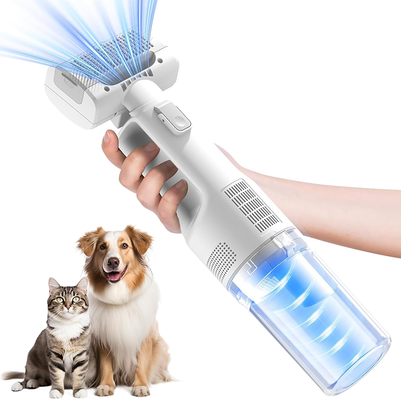 Grooming Kit - 5 in 1コードレスハンディペットグルーミング掃除機キット、猫犬用抜け毛除去ブラシ、ペットグルーミング掃除機