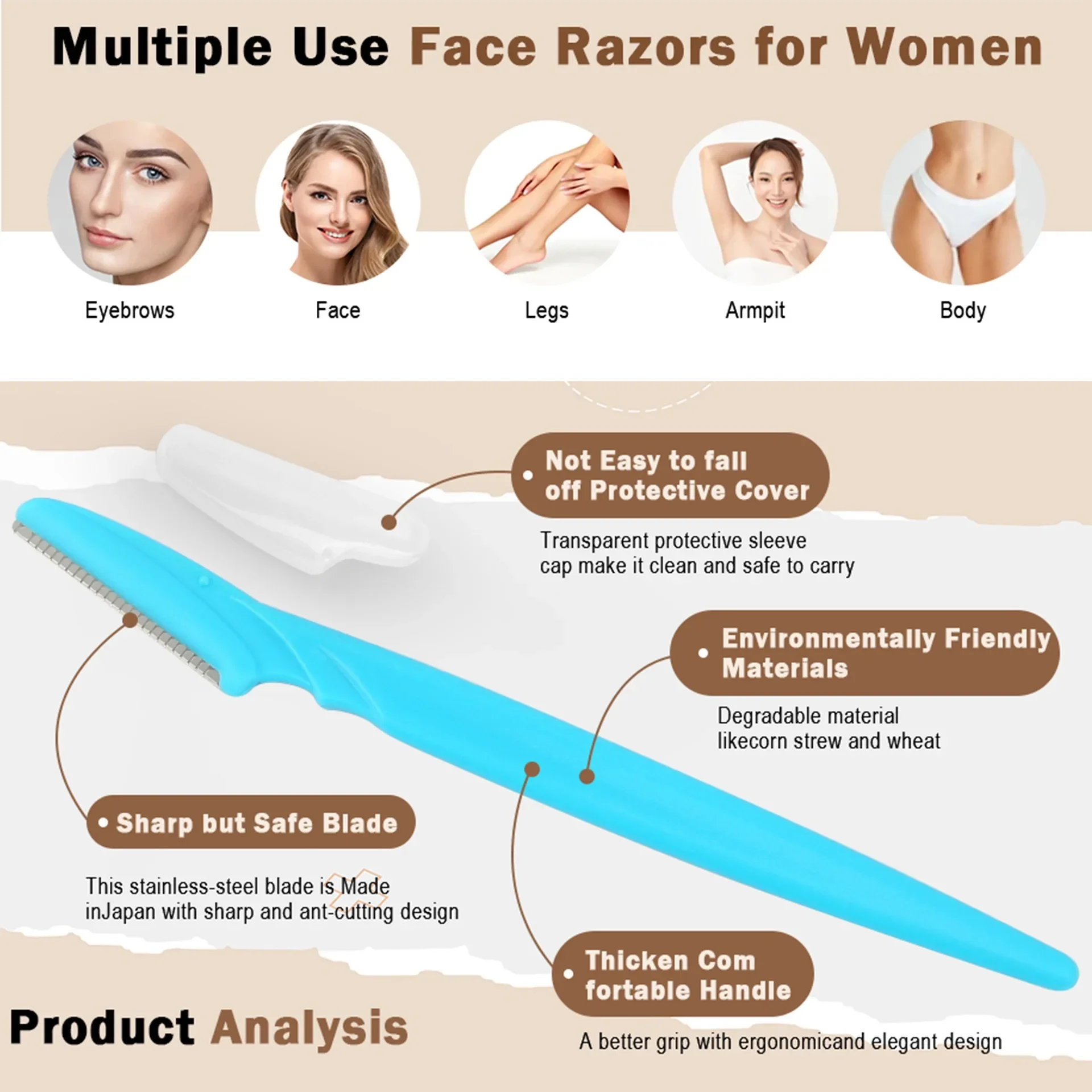 5個入り/40個入り アイブロウトリマー、フェイスシェーバー - Hair Clipper のレビューと価格