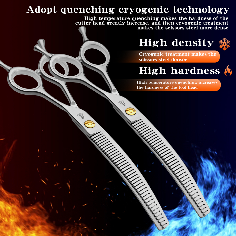 精密なカーブ刃のペット用トリミングシザー、7インチのカーブ刃 - Grooming Scissors のレビューと価格