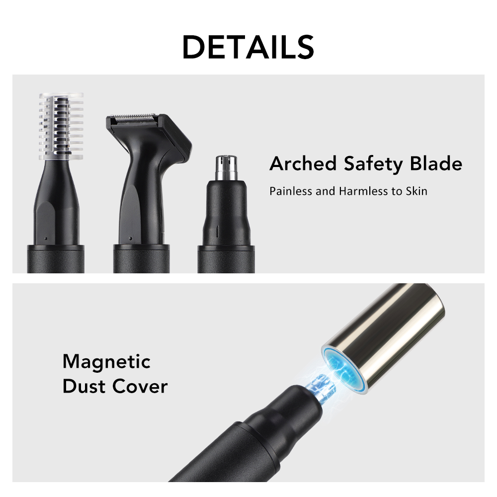 電気鼻耳ヘアトリマー男性用無痛充電式もみあげ眉毛ひげ 3 i - Beard Trimmer のレビューと価格