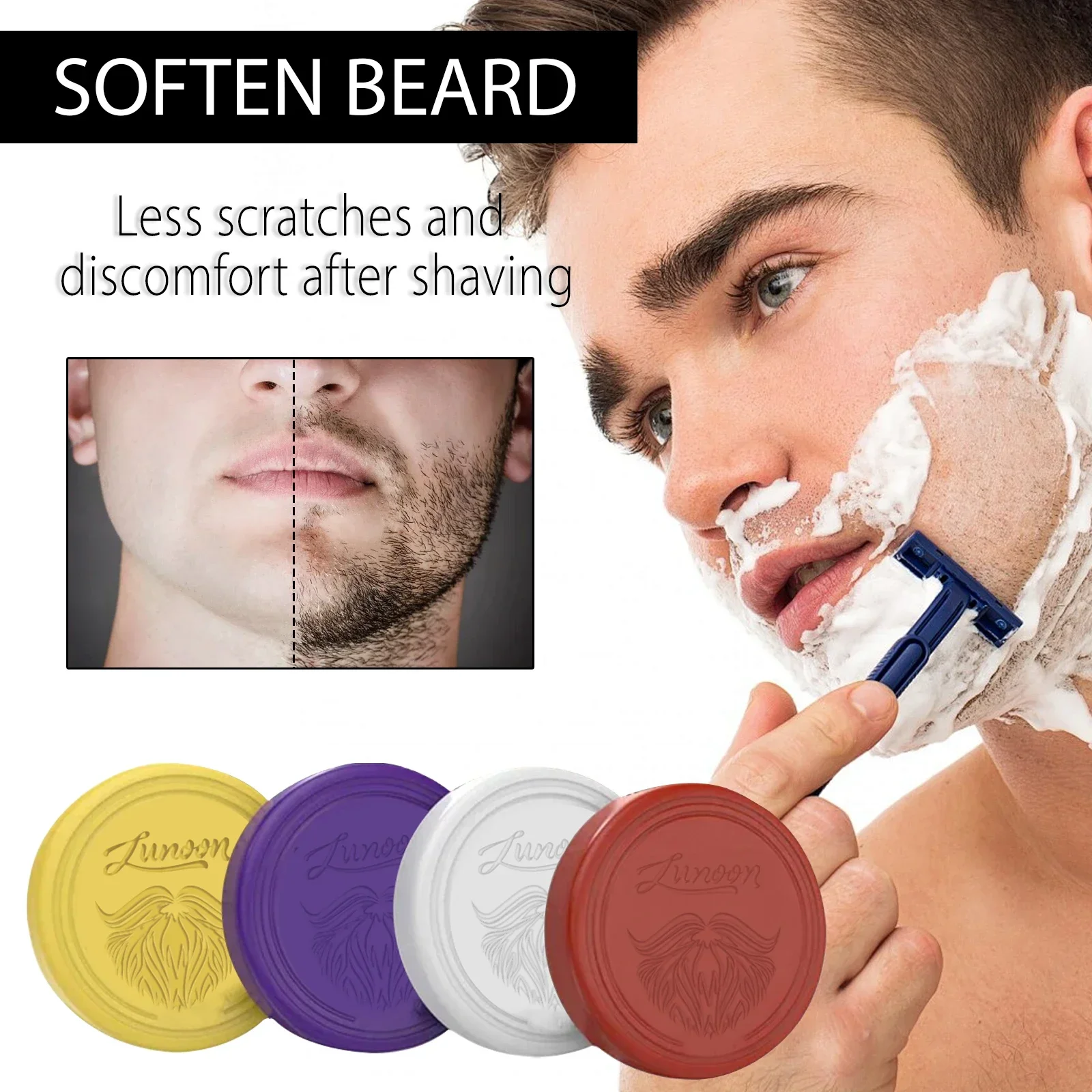 4/1個入り メンズ髭剃り石鹸 手作り 滑らかな質感 濃密な - Shaving Cream のレビューと価格