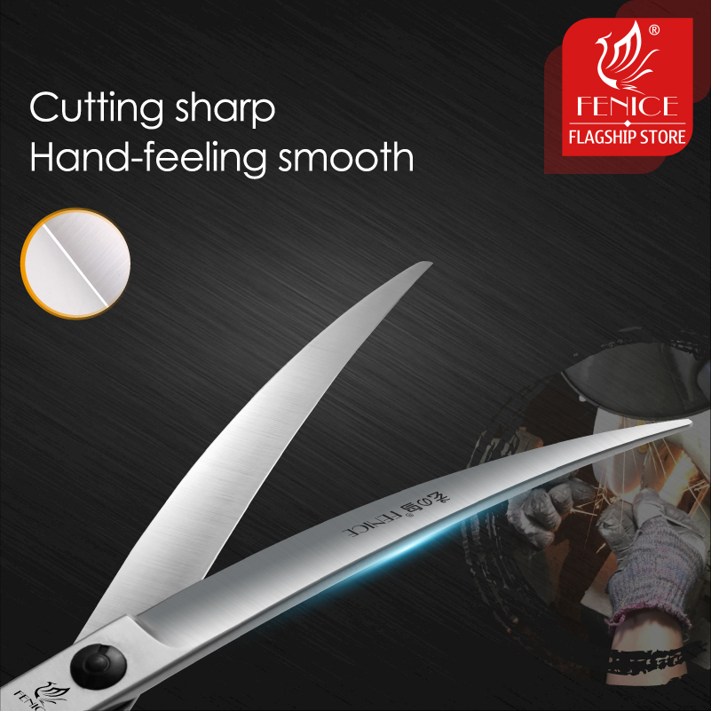 Fenice-プロの犬のグルーミングツール,超湾曲,35 ° - Grooming Scissors のレビューと価格