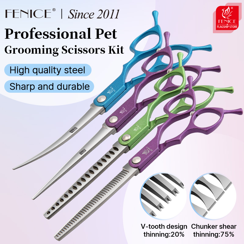Fenice 6.5 インチ カラフルなストレート カーブ  - Grooming Scissors のレビューと価格