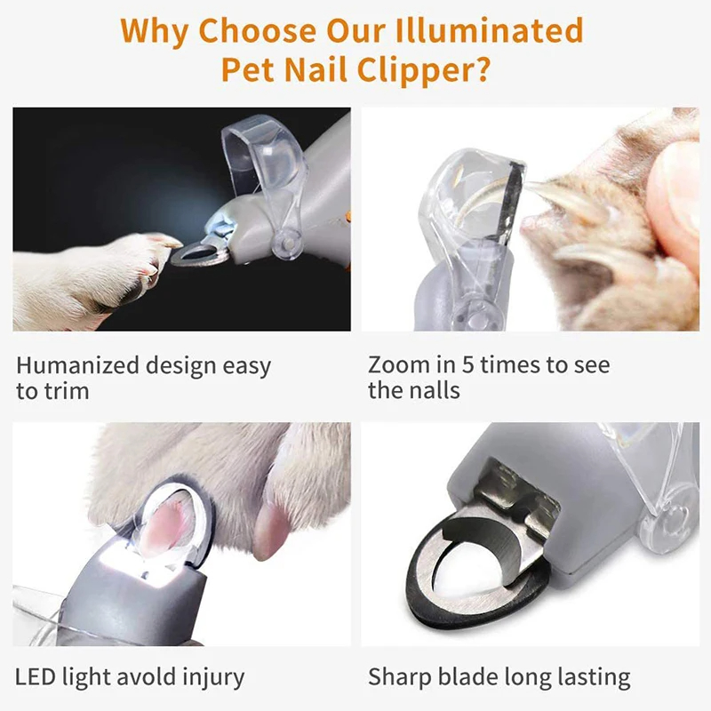 LEDライト付き猫犬用プロ用ペット爪切りはさみ - ペット用 - Grooming Scissors のレビューと価格