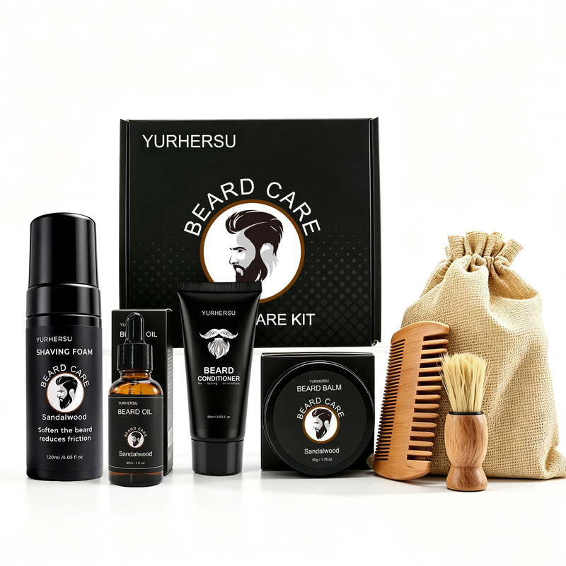 男性用ひげトリミングキット 7点セット。コーム、ブラシ、ハサ - Grooming Scissors のレビューと価格