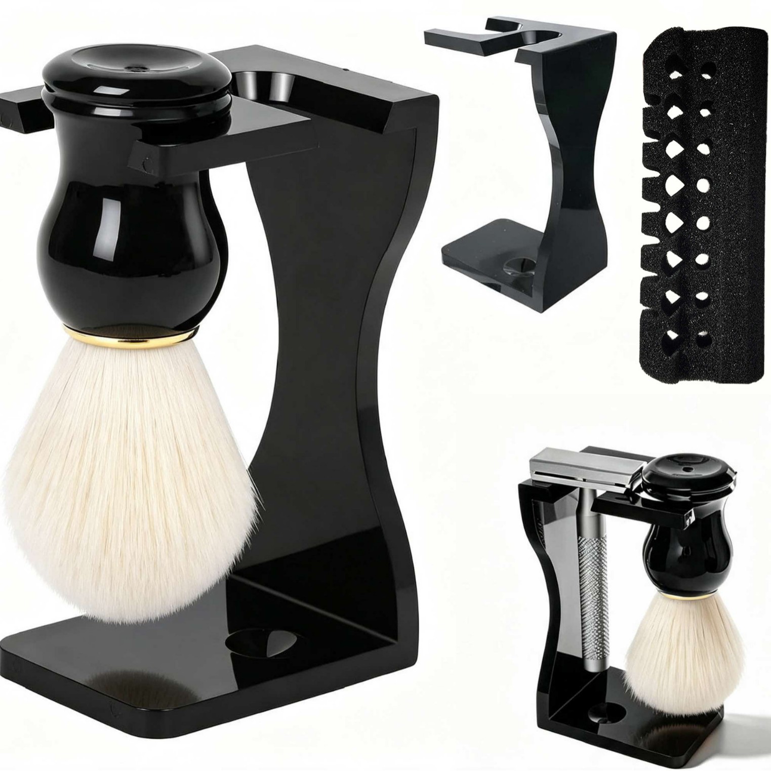 シェービングブラシキット。手動で泡立て、手入れができるシェー - Mens Grooming Travel Kit のレビューと価格
