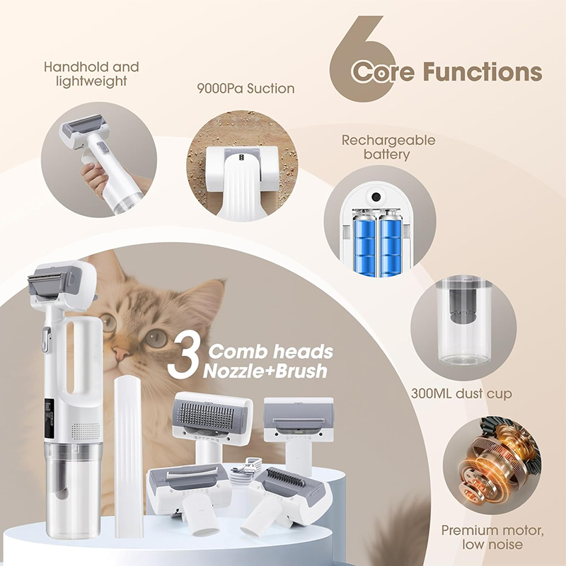 5 in 1コードレスハンディペットグルーミング掃除機キット - Grooming Kit のレビューと価格