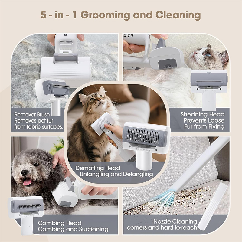 5 in 1コードレスハンディペットグルーミング掃除機キット - Grooming Kit のレビューと価格