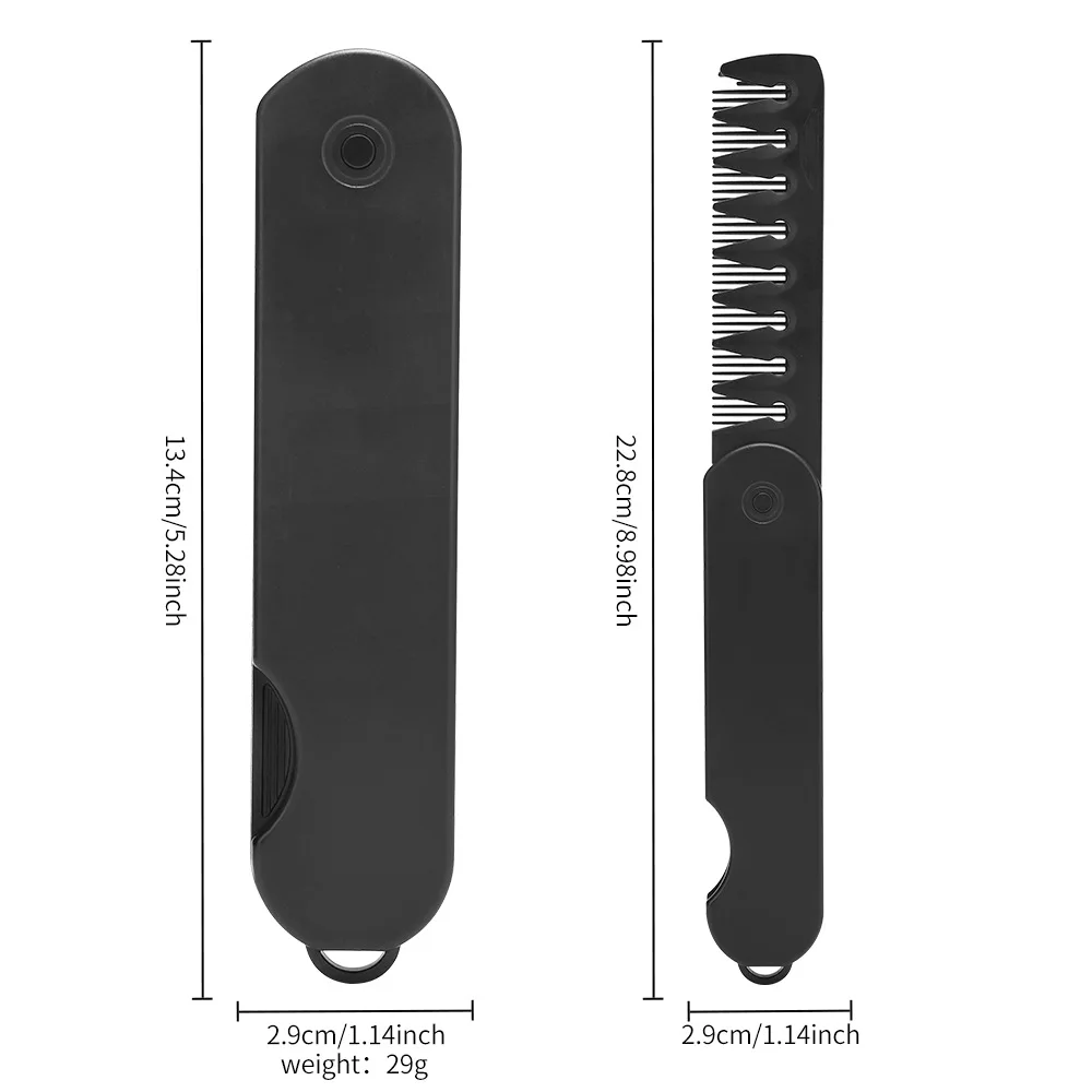 男性の広い歯のヘアコームポータブルプラスチック折りたたみポケ - Beard Oil のレビューと価格