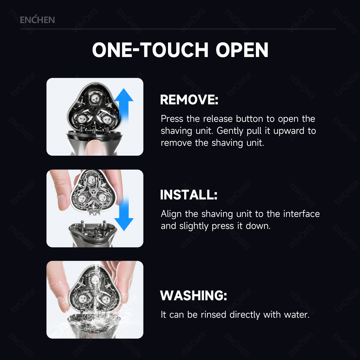 ENCHEN ブラックストーンの交換用電気シェーバーヘッド  - Aftershave のレビューと価格